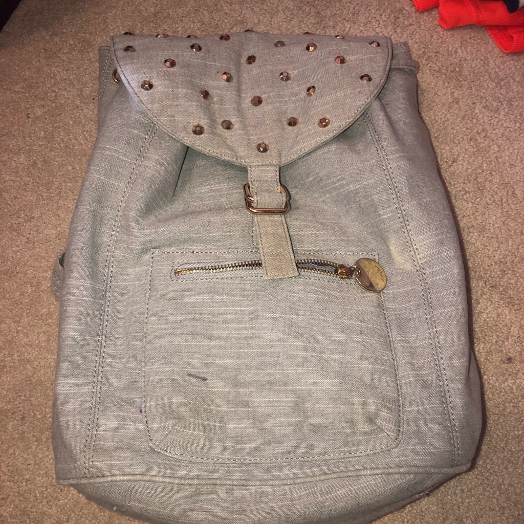 Gray Studded Backpack